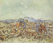 Vincent Van Gogh Peasants Lifting Potatoes (nn04) painting